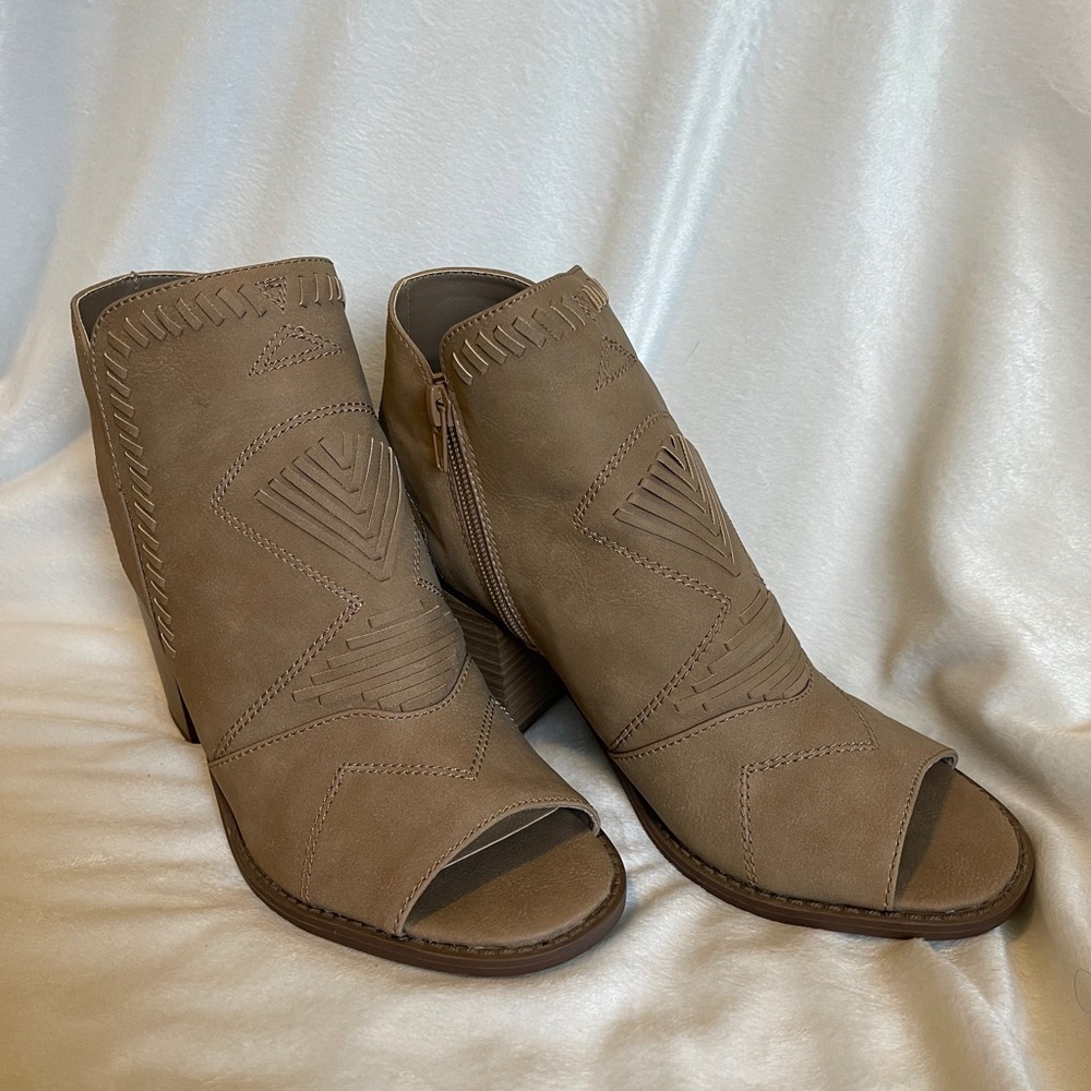 Francesca’s Collection Open Toe Open Back Bootie - image 1